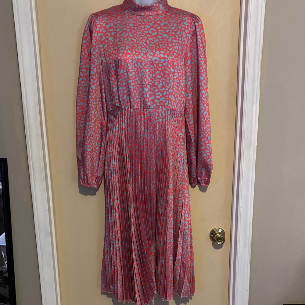 SHEIN: Coral & Blue Printed Dress